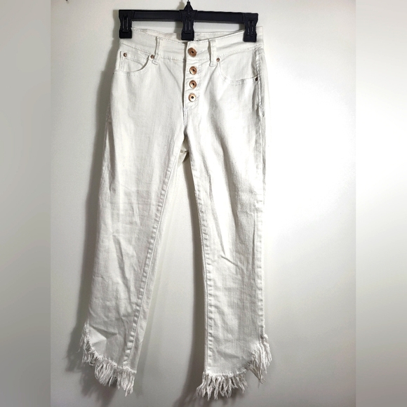 INC International Concepts Denim - inc  white straight leg button up jeans women's 0P  #2053